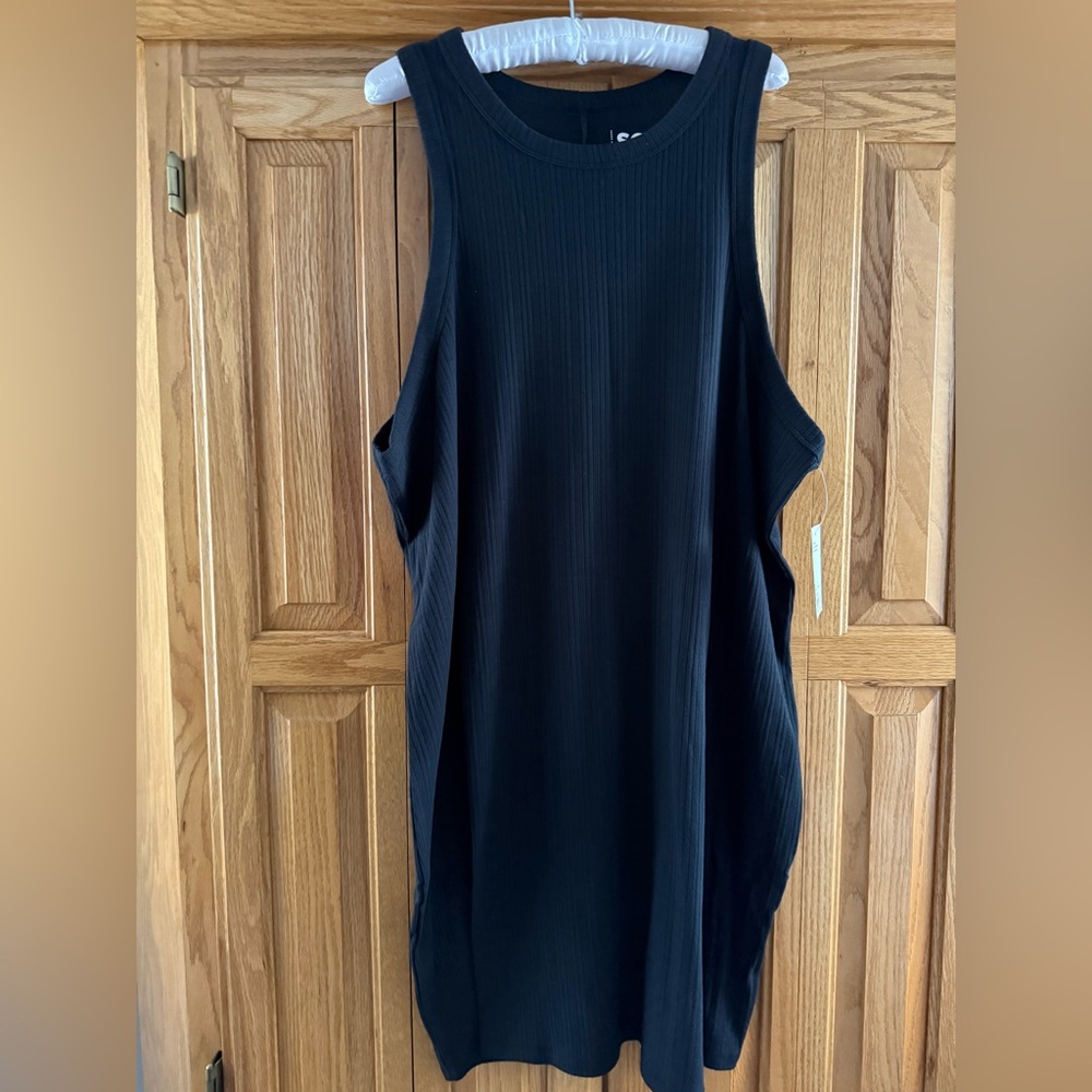 SO High Neck Ribbed Tank Dress